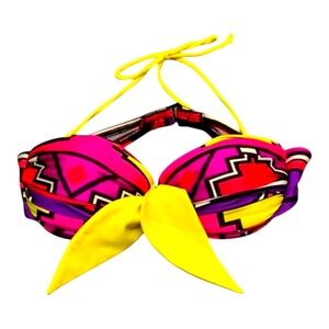 🆕 La Blanca bright Multicolor Bikini Top geometric design size 6 vintage